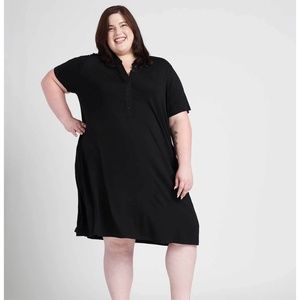 UNIVERSAL STANDARD Black Button Shirt Dress M 18-2